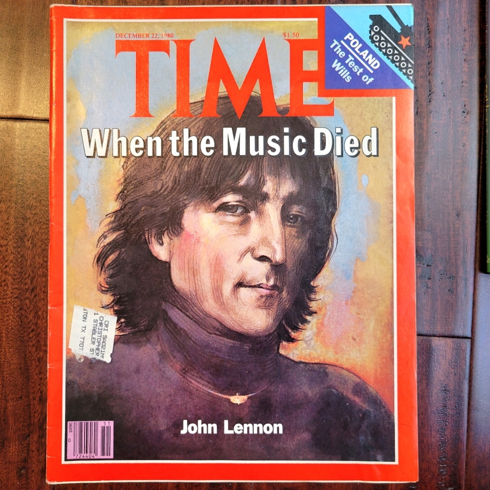 '80 John Lennon Time Magazine When the Music Died Dec 1980 John Lennon Death